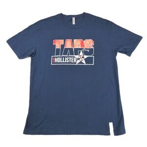 Hollister Vintage Basketball T-Shirt Short Sleeve Mens XL 45" Tee Navy Blue Red